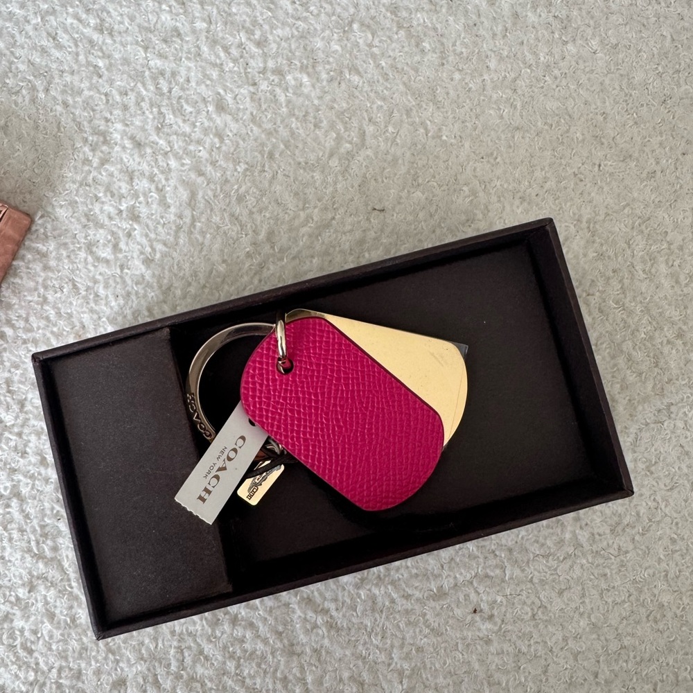 Coach Fuchsia and Gold Key Holder